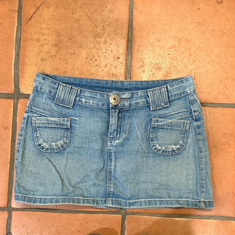 Denim Mini Skirt - Light Blue